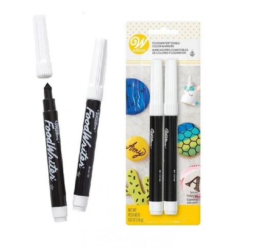 2 Marcadores Negros de Tinta Comestible Wilton Para Fondant, Royal Icind o galleta