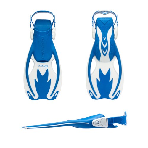 Aleta Cressi Rocks Infantil Azul Ajustable Para Snorkeling Natación.
