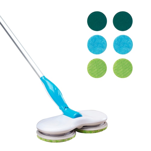 Trapeador Giratorio Automático Eléctrico Hurricane Floating Mop Tv Ofertas con 6 Almohadillas lavables y reutilizablesLimpia 10 Veces más Rápido 