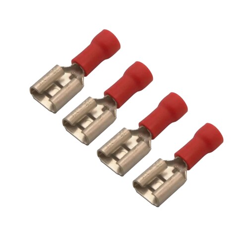 Terminal de Laton Fastom Hembra 1/4" 6.3mm  Forro rojo