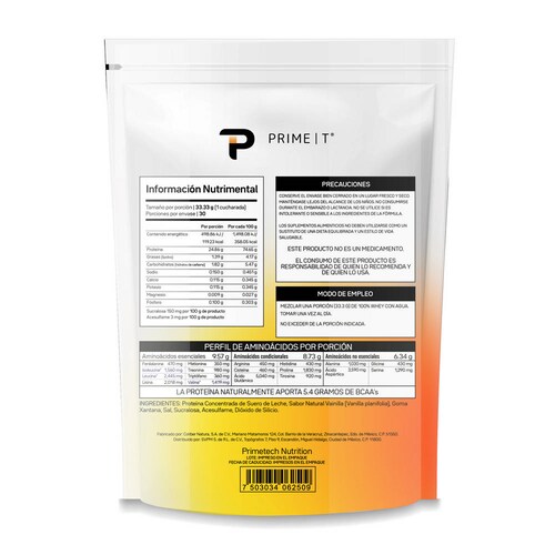 100% Whey Bolsa 1 kg 30 servicios Vainilla