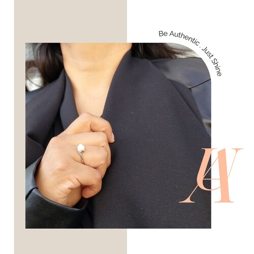 Anillo Marca Authshine de Plata Ley con Perla para Mujer