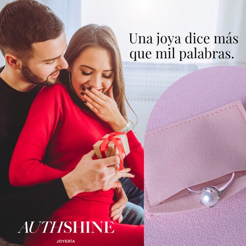 Anillo Marca Authshine de Plata Ley con Perla para Mujer