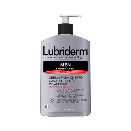 LUBRIDERM Crema Corporal Men Fragancia Ligera 400 ml