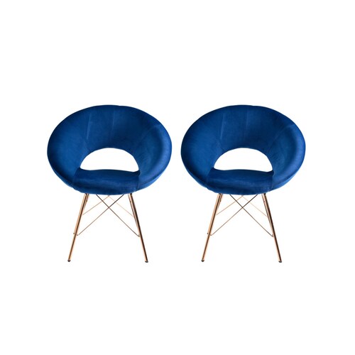 2 Sillones Belladonna Individuales de Tela color Azul