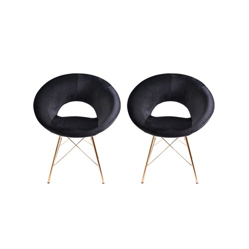 2 Sillones Belladonna Individuales de Tela color Negro
