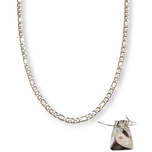 Cadena Figaro color plata, Joyería de acero inoxidable para hombre