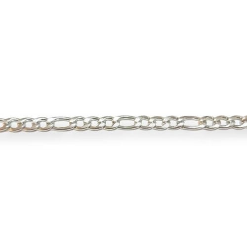 Cadena Figaro color plata, Joyería de acero inoxidable para hombre