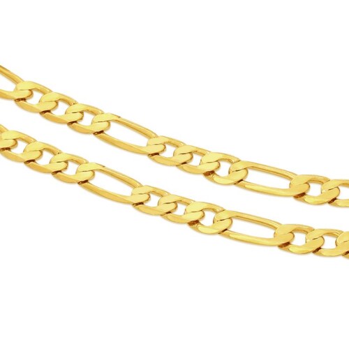 Cadena Figaro color oro 5mm, Joyería de acero inoxidable