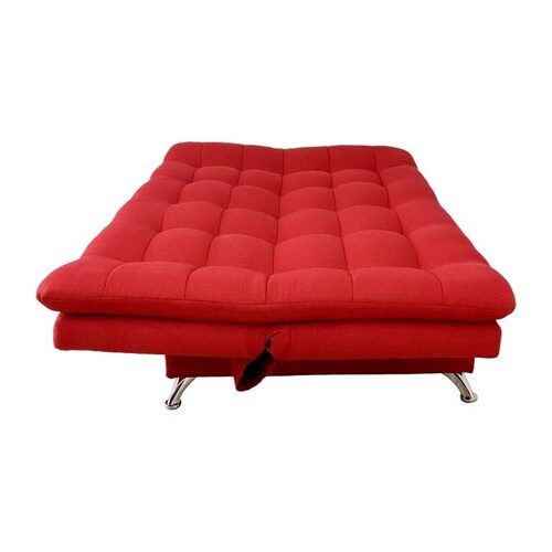 Sofá Cama Rojo Moderno 3 Posiciones