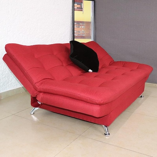 Sofá Cama Rojo Moderno 3 Posiciones