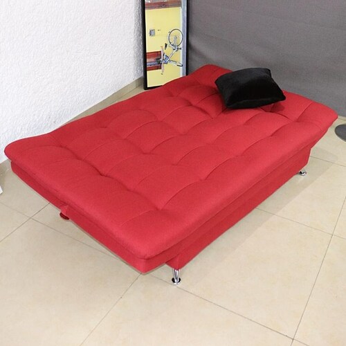 Sofá Cama Rojo Moderno 3 Posiciones