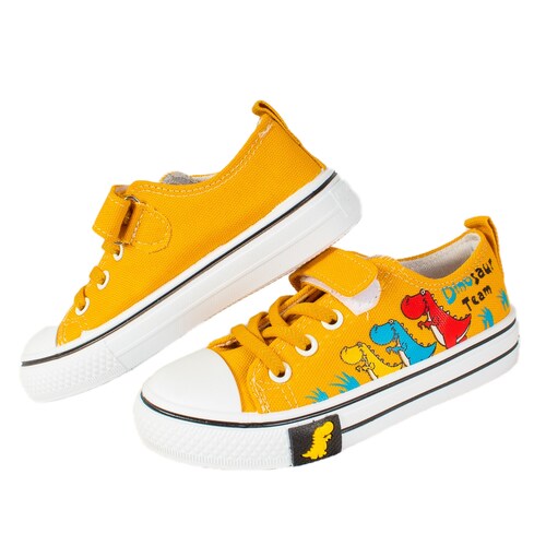 Zapatos Para Niño. Tenis De Lona De Dinosaurios