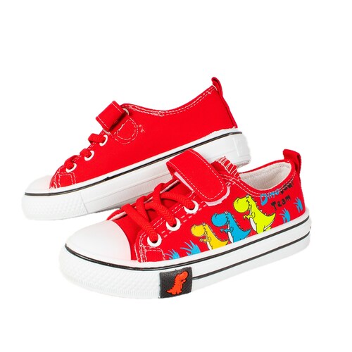 Zapatos Para Niño. Tenis De Lona De Dinosaurios