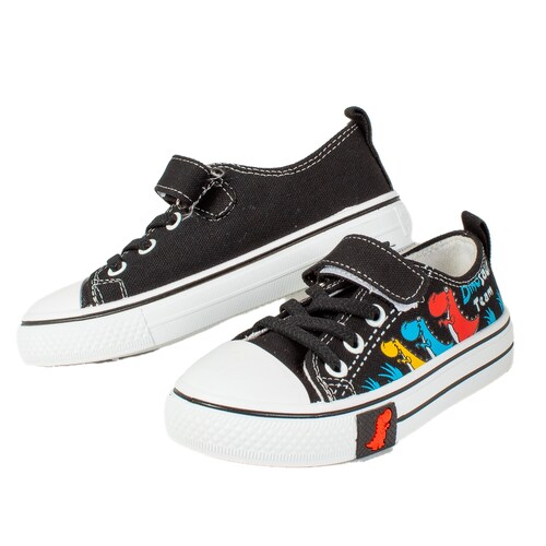 Zapatos Para Niño. Tenis De Lona De Dinosaurios