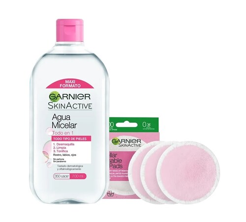 Kit Garnier Agua Micelar Y Pads - Todo En 1 - 700ml