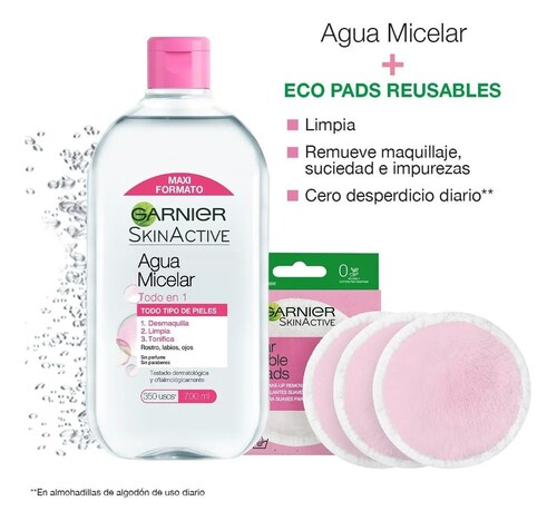 Kit Garnier Agua Micelar Y Pads - Todo En 1 - 700ml
