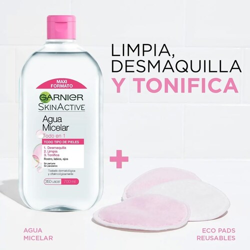 Kit Garnier Agua Micelar Y Pads - Todo En 1 - 700ml