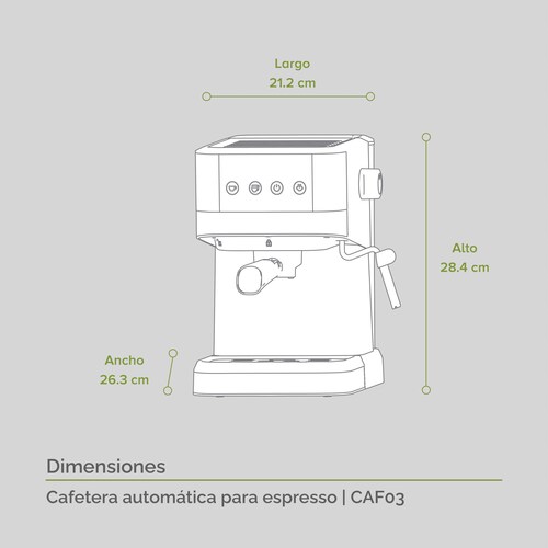  Cafetera Café Expreso Y Cappuccino Automática  Avera CAF03