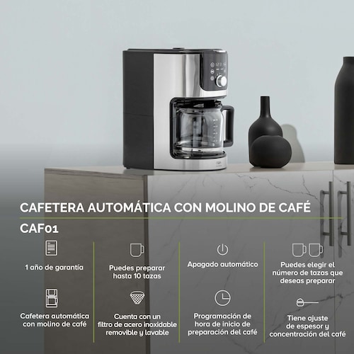 Cafetera Automática Con Molino Integrado De Café Avera CAF01
