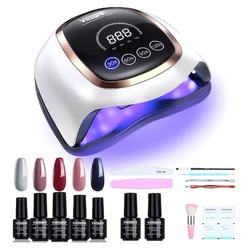 Lámpara De Uñas Led Kit De Uñas 168w Uv Base Top 5pcs