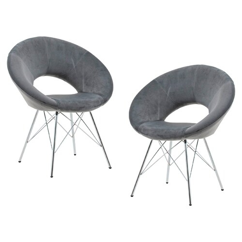2 Sillones Belladonna light Individuales de Tela color Gris