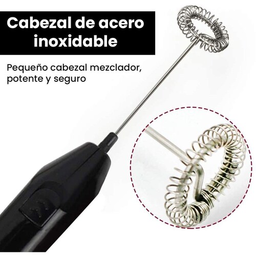 Batidor espumador manual para leche y café.
