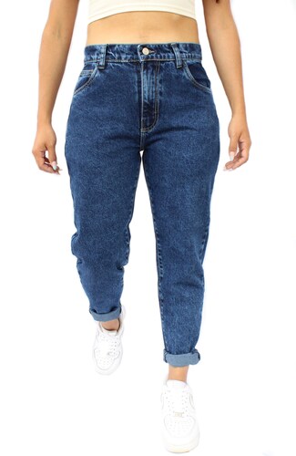 Mom Jeans de Mezclilla Rígida para Dama