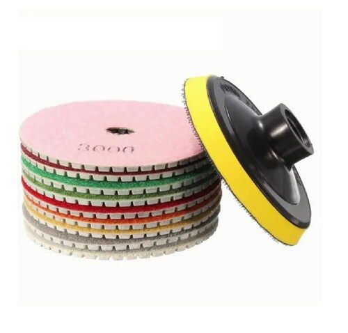 Set De Disco Pulidor Polvo Diamante Mármol Granito 