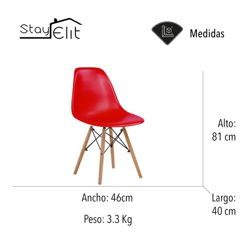 SET DE 4 SILLAS EAMES MINIMALISTAS