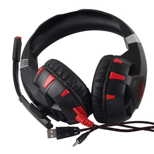 Audifonos gamer con microfono y luz led Onikuma K2 PRO Rojo