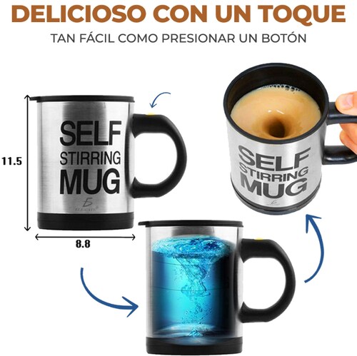 Taza De Café Mezcladora Aislada De Acero Inoxidable