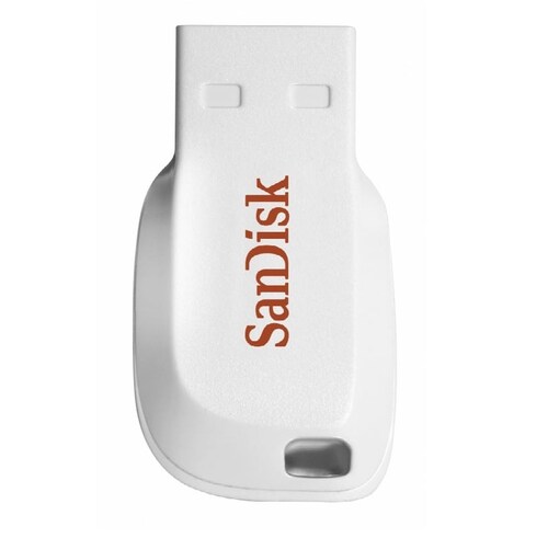 Memoria USB SanDisk Cruzer Blade, 16GB, USB 2.0, Blanco pc laptop datos fotos videos portatil 