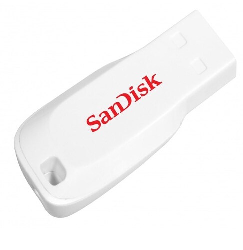 Memoria USB SanDisk Cruzer Blade, 16GB, USB 2.0, Blanco pc laptop datos fotos videos portatil 
