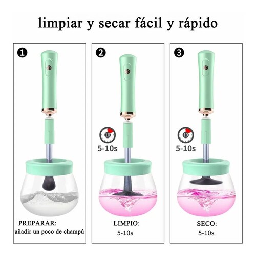 Limpiador De Brochas Maquillaje Eléctrico, Verde