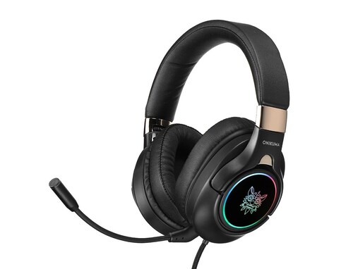 Audifonos gamer con microfono y luz led Onikuma K15 negro