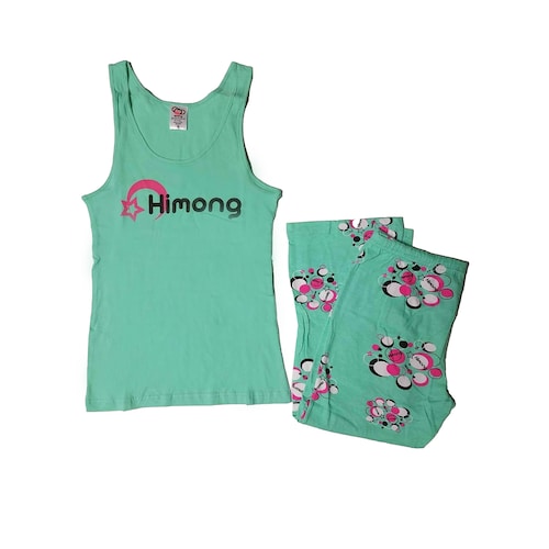Pijama de Algodón para Mujer Set de Camiseta y Capri.