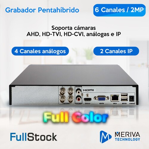 Kit Vigilancia Full Color 2 Cámaras metálicas 2mp + Dvr Mfc4002kit Meriva