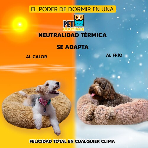 Cama mascotas para perro o gato antideslizante Pet Boutique Mediana Ocre  Tv Ofertas única con cierre, para un fácil retiro de funda y lavado, adaptable a todo tipo de clima + Cepillo Incluido 