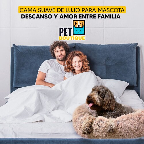 Cama mascotas para perro o gato antideslizante Pet Boutique Mediana Ocre  Tv Ofertas única con cierre, para un fácil retiro de funda y lavado, adaptable a todo tipo de clima + Cepillo Incluido 