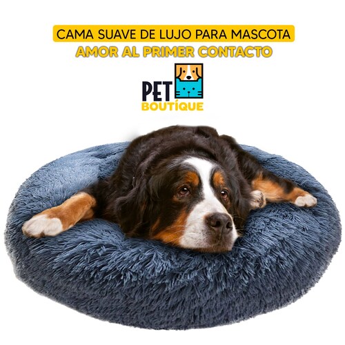 Cama mascotas para perro o gato antideslizante Pet Boutique Mediana Gris Tv Ofertas única con cierre, para un fácil retiro de funda y lavado, adaptable a todo tipo de clima + Cepillo Incluido 