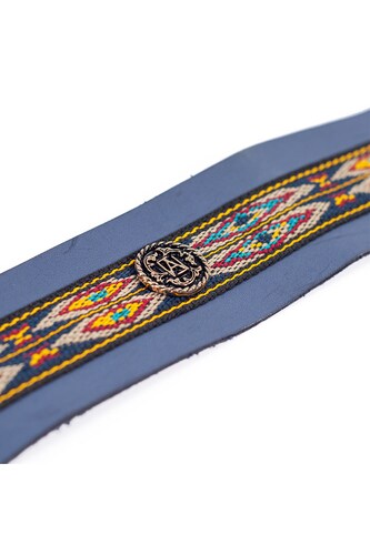 Asa para bolso A ÁNGELOZANO de piel vacuna con textiles tejidos