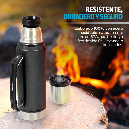 Termo para Cafe Agua Acero Inoxidable Botella 1 Lt Redlemon