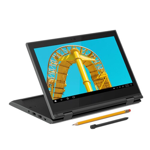 Laptop Lenovo 300e 2 en 1 11.6" Táctil Intel Celeron N4120 Disco duro 64 GB Ram 4 GB Windows 10 - Negro + Pluma Tactil 