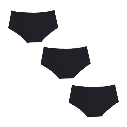 Paquete 3 Pantaletas Invisibles Sin Costuras Corte Láser Pack Incluye 3 Negras