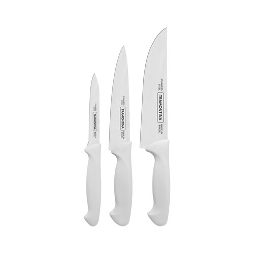 JUEGO DE CUCHILLOS TRAMONTINA 24499811 PREMIUM 3 PZAS BLANCO ENDY1**
