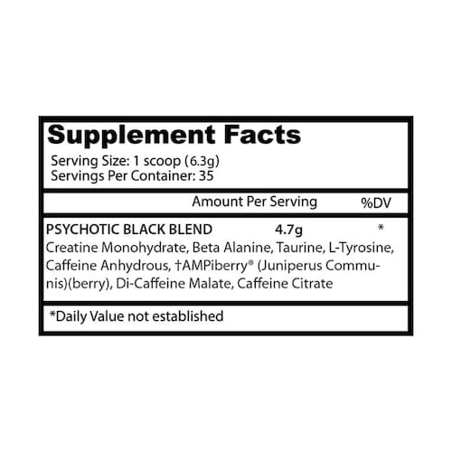 Pre-Entreno Insane Labz Psychotic Black 228g 35 Serv. - Uva