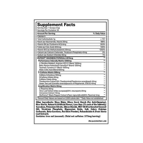 Aminoacidos Mutant BCAA 9.7 363g 30 Serv. -  Mora Azul