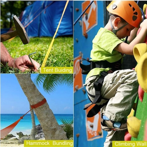 Cuerda Negra  Paracord De 12mm Para Escalada De Montaña, 10 M