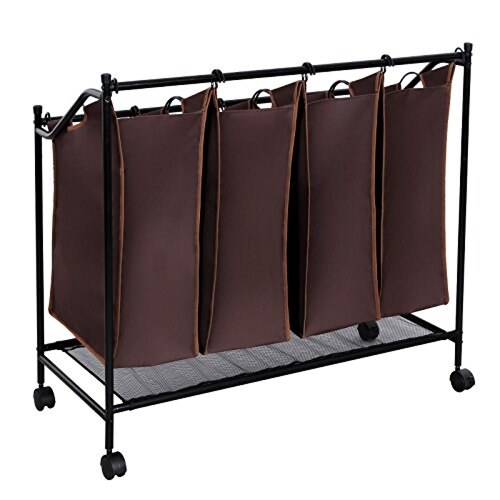 Cesto Para Clasificar Ropa Sucia Con Ruedas Estructura de Metal